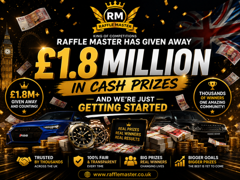 Raffle Master Has Given Away £1.8 Million in Cash Prizes — And We're Just Getting Started